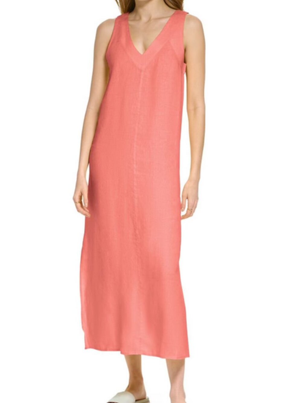 DKNY Pink Linen Blend Maxi Dress Women's 2XL NWT